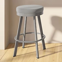 Tabouret de bar moderne à hauteur de bar en polyester Swice - Gris/Gris métallique