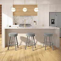 Tabouret de bar moderne à hauteur de bar en polyester Swice - Gris/Gris métallique