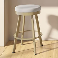 Swice Modern Polyester Bar Height Barstool - Light Grey/Golden