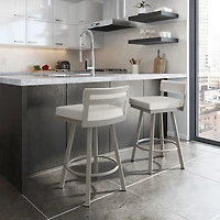 Travis Contemporary Counter Height Barstool - Grey Beige/Grey