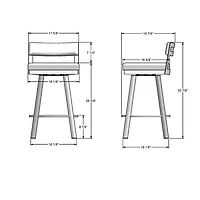 Travis Contemporary Counter Height Barstool - Grey Beige/Grey