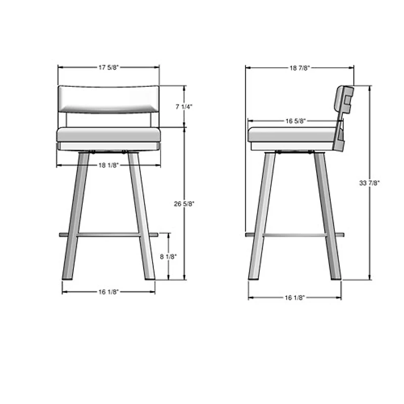 Travis Contemporary Counter Height Barstool - Black/Grey