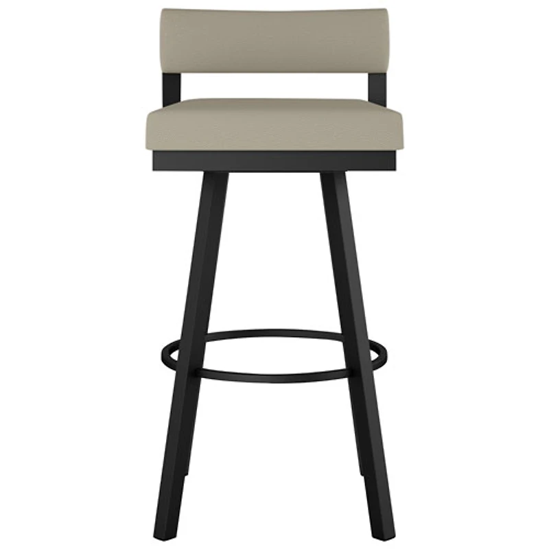 Travis Contemporary Bar Height Barstool - Greige/Black