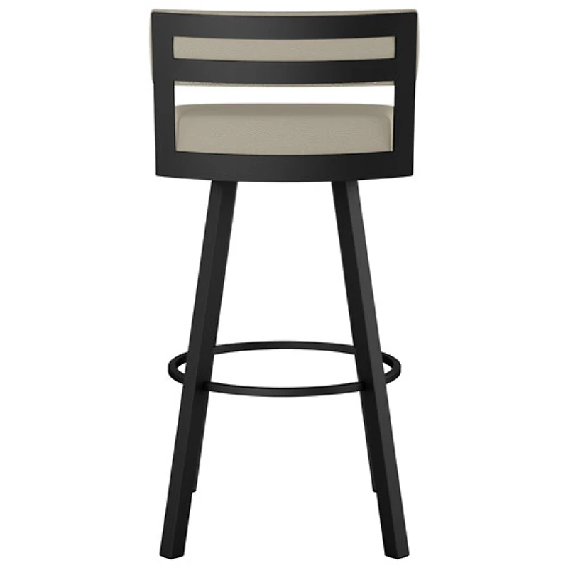 Travis Contemporary Bar Height Barstool - Greige/Black