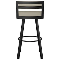 Travis Contemporary Bar Height Barstool - Greige/Black