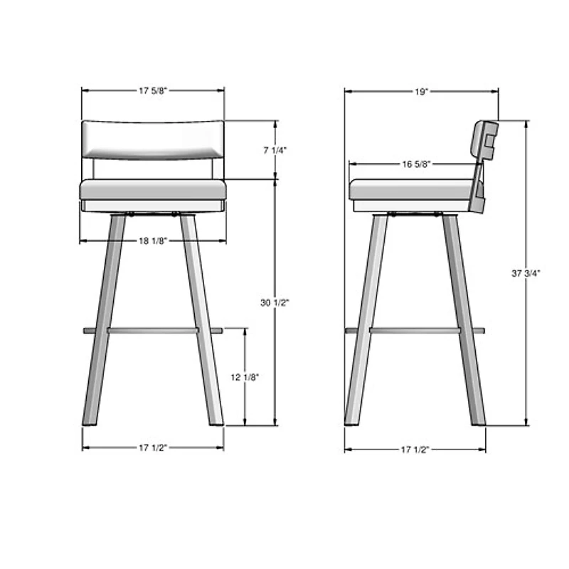 Tabouret de bar contemporain à hauteur de bar Travis - Beige-gris/Gris