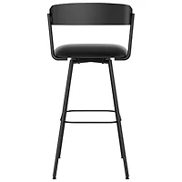 Tabouret de bar contemporain en similicuir à hauteur de bar Ludwig - Noir