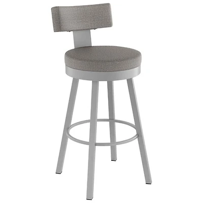 Morgan Contemporary Polyester Counter Height Barstool - Silver Grey/Shiny Grey