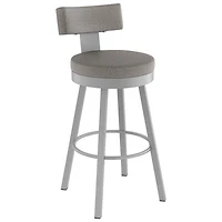Morgan Contemporary Polyester Counter Height Barstool - Silver Grey/Shiny Grey