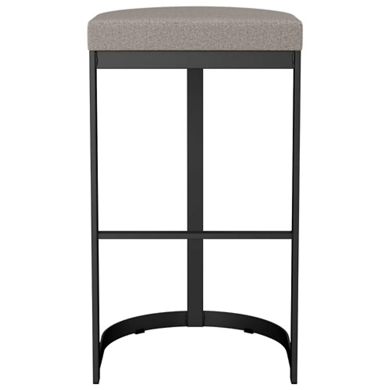 Lester Contemporary Bar Height Barstool - Grey and Beige/Black