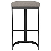 Lester Contemporary Bar Height Barstool - Grey and Beige/Black