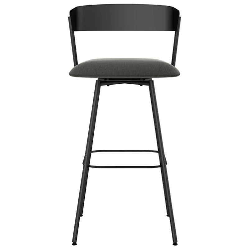 Ludwig Contemporary Polyester Counter Height Barstool - Charcoal Grey/Black