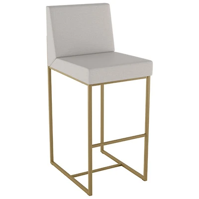 Tabouret de bar traditionnel à hauteur de bar Derry - Gris pâle/Doré