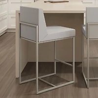 Tabouret de bar traditionnel à hauteur de bar Derry - Gris pâle/Gris