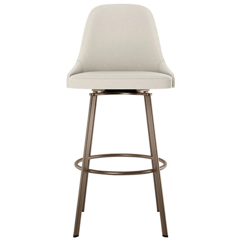 Harper Contemporary Polyester Counter Height Barstool - Cream Boucle/Bronze