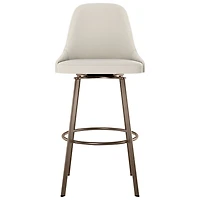Harper Contemporary Polyester Counter Height Barstool - Cream Boucle/Bronze