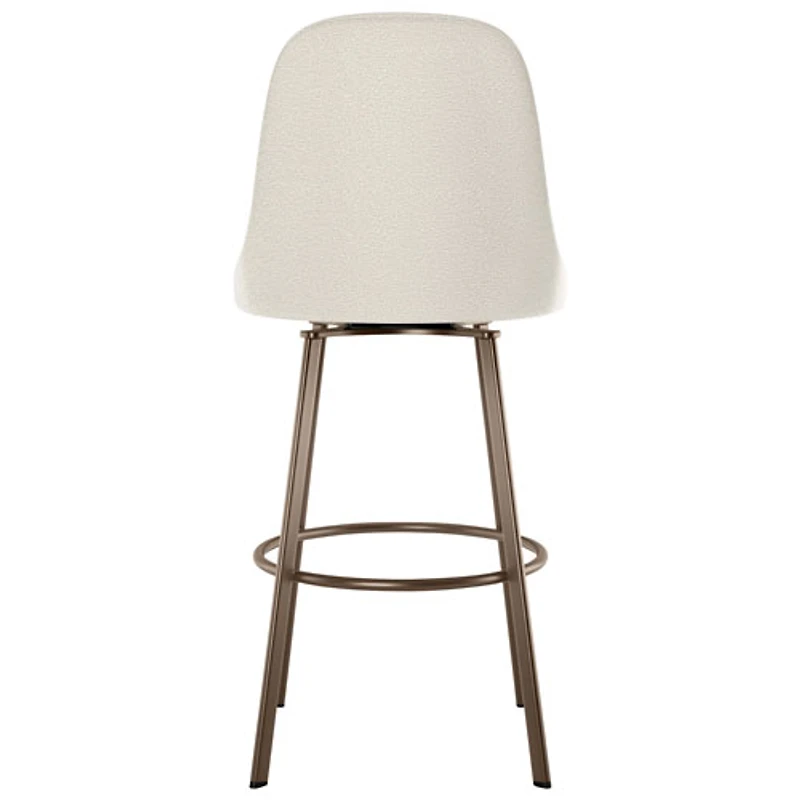 Harper Contemporary Polyester Counter Height Barstool - Cream Boucle/Bronze