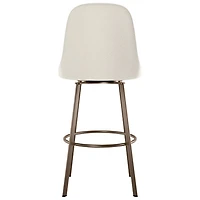 Harper Contemporary Polyester Counter Height Barstool - Cream Boucle/Bronze