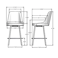 Harper Contemporary Polyester Counter Height Barstool - Cream Boucle/Bronze