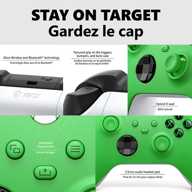 Manette sans fil XBOX pour XBOX Series X|S/XBOX One/Windows - Vert vélocité