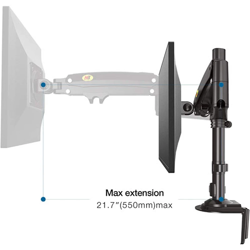 Support inclinable pour moniteur de bureau H100 de 22 à 35 po de North Bayou - Noir