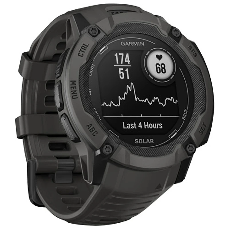 Montre intelligente multisport Bluetooth de 53 mm Instinct 2X Solar de Garmin - Graphite