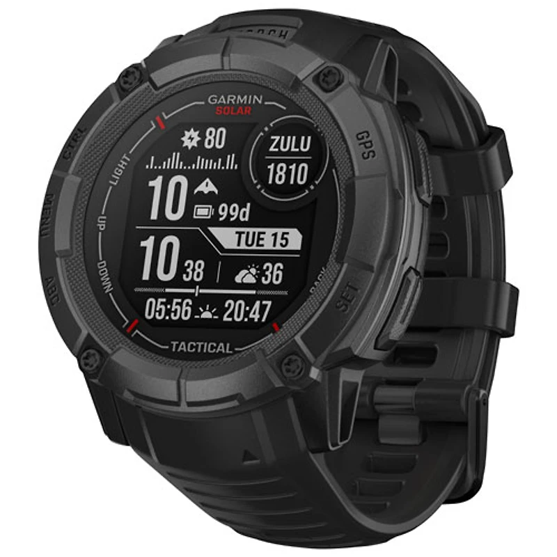 Montre intelligente multisport Bluetooth de 53 mm Instinct 2X Solar Tactical Edition de Garmin - Noir