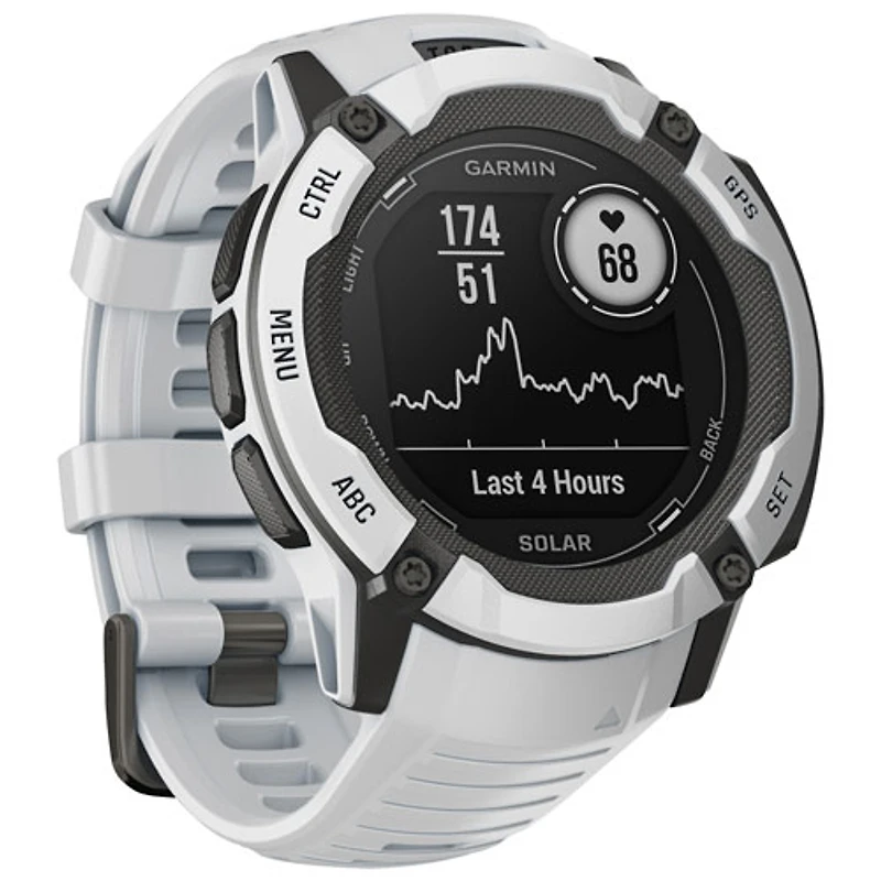 Montre intelligente multisport Bluetooth de 53 mm Instinct 2X Solar de Garmin - Blanc