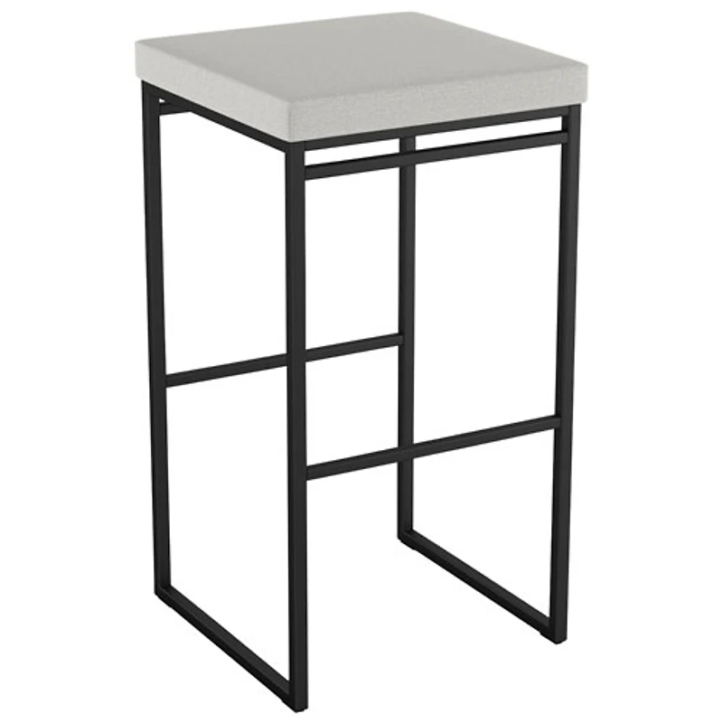 Tabouret de bar contemporain à hauteur de bar Easy - Gris tissé/Noir