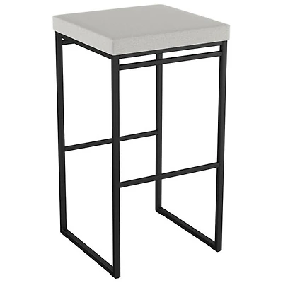 Tabouret de bar contemporain à hauteur de bar Easy - Gris tissé/Noir