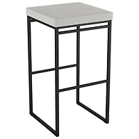 Tabouret de bar contemporain à hauteur de bar Easy - Gris tissé/Noir