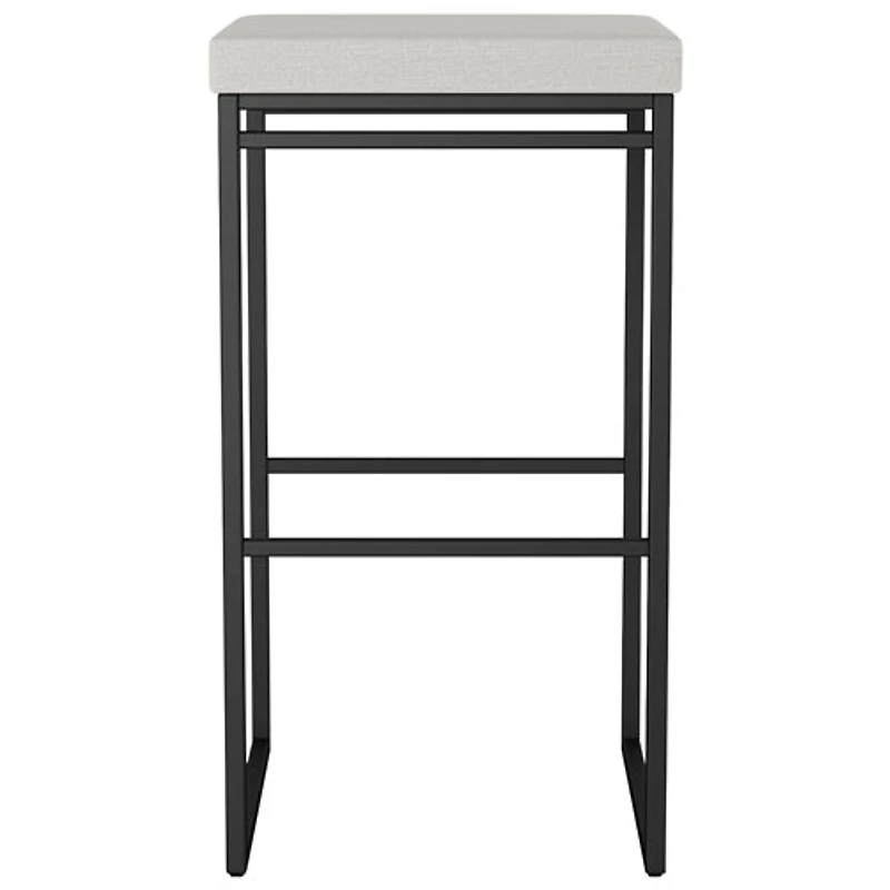 Tabouret de bar contemporain à hauteur de bar Easy - Gris tissé/Noir