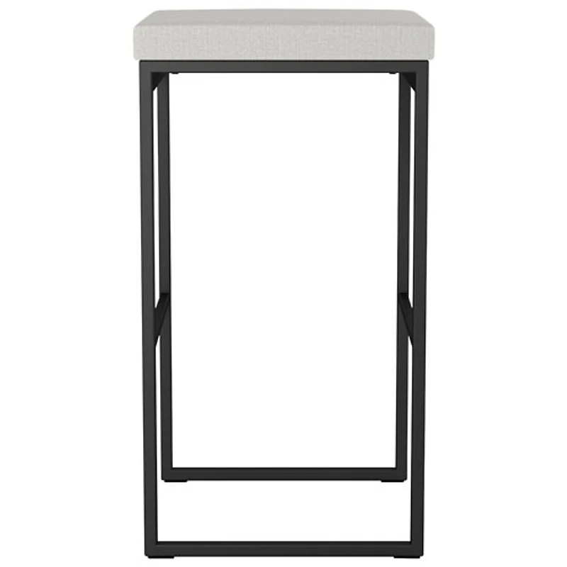 Tabouret de bar contemporain à hauteur de bar Easy - Gris tissé/Noir