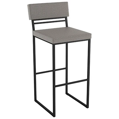 Everly Contemporary Counter Height Barstool - Silver Grey/Black
