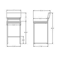Everly Contemporary Counter Height Barstool - Silver Grey/Black
