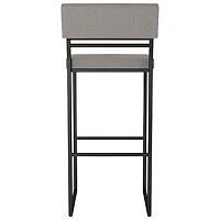 Everly Contemporary Bar Height Barstool - Silver Grey/Black