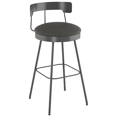 Tabouret de bar contemporain à hauteur de comptoir Monza - Gris foncé/Gris foncé