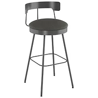 Tabouret de bar contemporain à hauteur de comptoir Monza - Gris foncé/Gris foncé