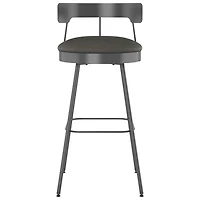 Tabouret de bar contemporain à hauteur de comptoir Monza - Gris foncé/Gris foncé