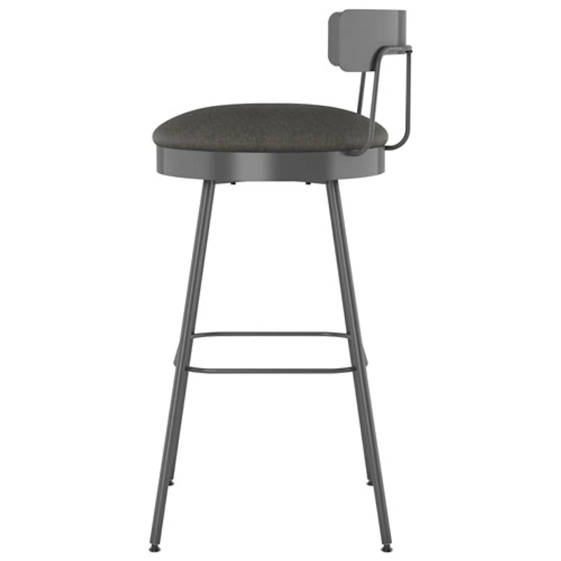 Tabouret de bar contemporain à hauteur de comptoir Monza - Gris foncé/Gris foncé