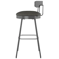 Tabouret de bar contemporain à hauteur de comptoir Monza - Gris foncé/Gris foncé
