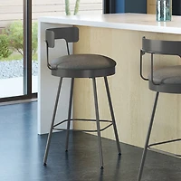 Tabouret de bar contemporain à hauteur de comptoir Monza - Gris foncé/Gris foncé