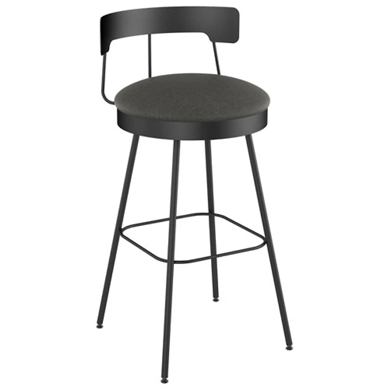 Tabouret de bar contemporain à hauteur de bar Monza - Gris foncé/Noir