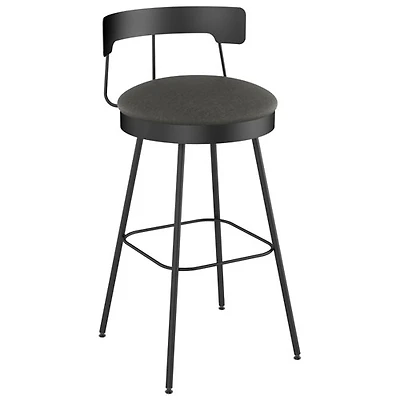 Tabouret de bar contemporain à hauteur de bar Monza - Gris foncé/Noir