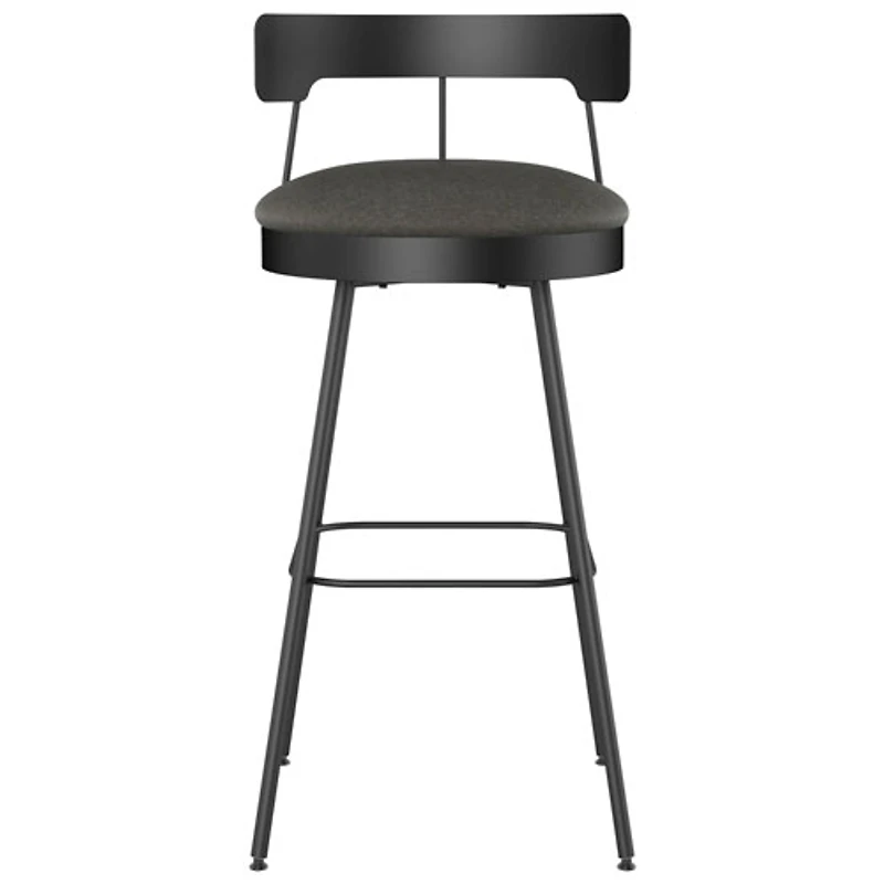 Tabouret de bar contemporain à hauteur de bar Monza - Gris foncé/Noir