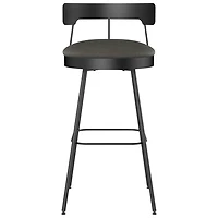 Tabouret de bar contemporain à hauteur de bar Monza - Gris foncé/Noir
