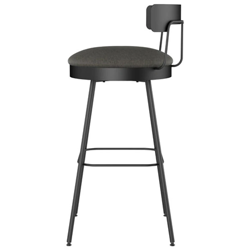 Tabouret de bar contemporain à hauteur de bar Monza - Gris foncé/Noir