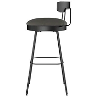 Tabouret de bar contemporain à hauteur de bar Monza - Gris foncé/Noir