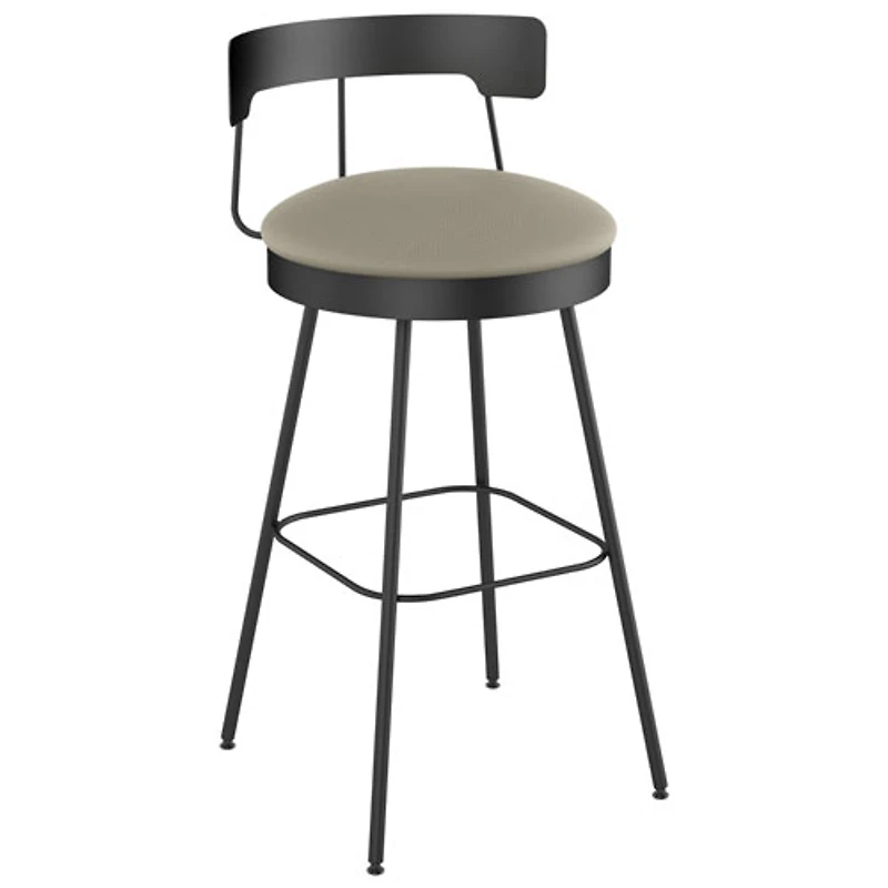 Monza Contemporary Bar Height Barstool - Greige/Black
