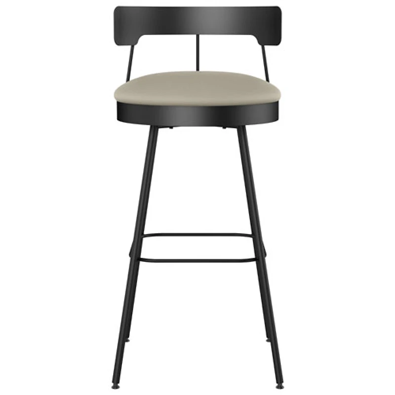 Tabouret de bar contemporain à hauteur de bar Monza - Gris beige/Noir